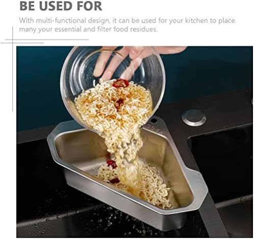 Stainless Steel Sink Basket Triangle Corner Strainer 9.64X6.88X3.14 Inch Hanging Kitchen Sink Draining Basket Food Waste Strainer and Storage Organizer