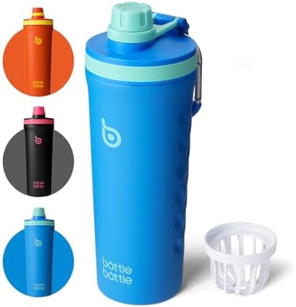 BOTTLE BOTTLE 26 oz Insulated Shaker Bottle Insulated Water Bottle for Men and Women Protein Shaker for Gym Water Cup dark blue by BUYNOW