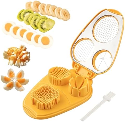 3 in 1 Egg Slicer for Hard Boiled Eggs, 3 Slice Modes with Cleaning Brush by Unknown