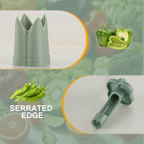 2025 New Pepper Seed Corer Remover,2 in 1 Fruit Bell Pepper Corer Seed Remover Tool,Pepper Deseeder Tool for Vegetables Kitchen Gadget. (3)