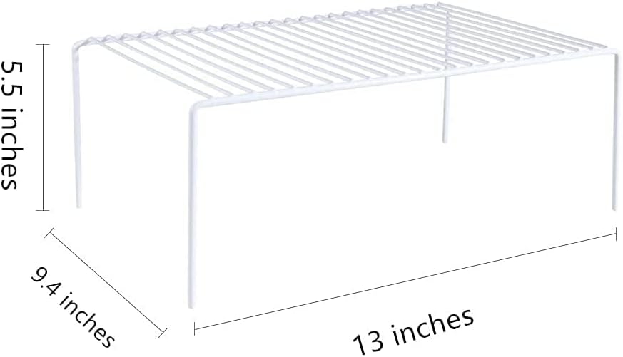 Cabinet Storage Shelf Rack Set of 2, Medium (13 x 9.4 inch) Rustproof Metal Wire Kitchen Cabinet Organizer and Storage, Cupboard Spice Shelf Rack for Plate, Dish, Counter & Pantry Organization