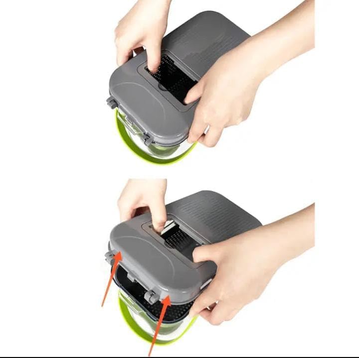 22-in-1 Multifunctional Vegetable Slicer Chopper with Container, Manual Food Dicer Set, Green and Gray, Includes Peeler and Grater Blades - Image 6