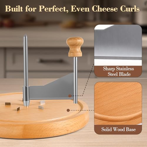 Cheese Curler Wheel with Wooden Base Stainless Steel Blade - Image 4