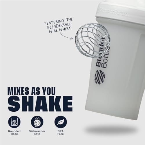 BlenderBottle Classic V2 Plastic Shaker Bottle 20 oz White - Image 3