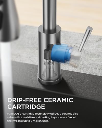 Kitchen Faucet with Soap Dispenser, Single Handle, Brushed Nickel