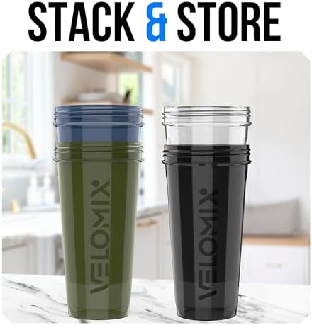 VELOMIX 4 Pack 28oz Protein Shaker Bottle for Protein Mixes, NeoCool - Image 6