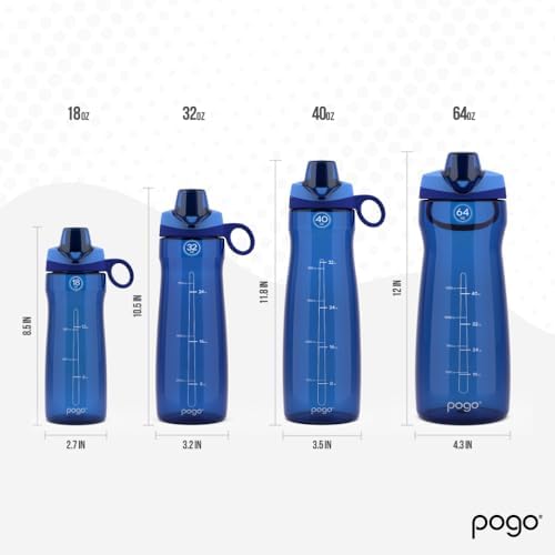 Pogo BPA-Free Tritan Plastic Water Bottle with Chug Lid, 18 Oz, Blue - Image 3