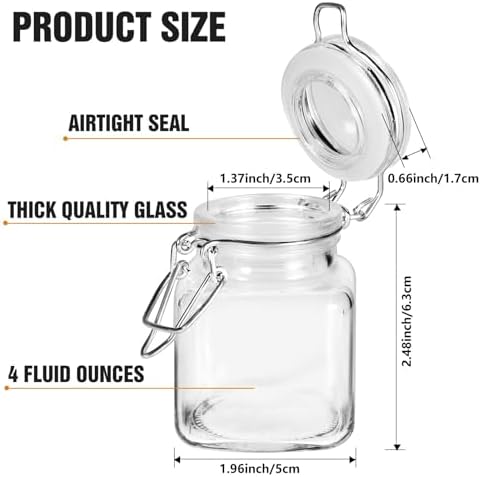 Spice Jars, 24 Pack 4oz Small Glass Jars Spice Jars Herb Jars