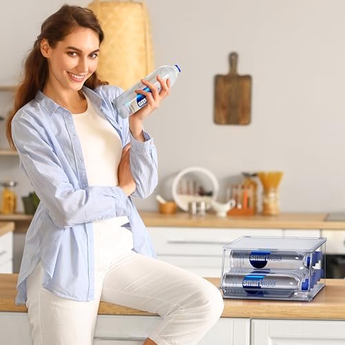 Water Bottle Organizer for Refrigerator & Pantry, Stackable (2 Pack)