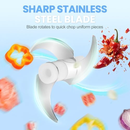 Electric Garlic Chopper 252ML, Mini USB Rechargeable Veggie Chopper, Cordless Garlic Mincer Onion Chopper Food Chopper for Ginger Chili Meat Sauce, Wireless Food Processor, White
