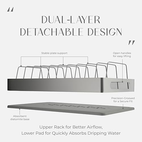 SUS304 Stainless Steel Dish Drying Rack with Diatomite Tray