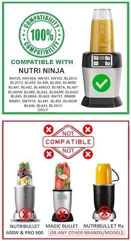 Blendin 18 Ounce Small Cup Jar with Sip N Seal Lids - Replacement Cup Compatible with Nutri Ninja Auto-iQ 1000w Series and Duo Blenders - Premium Blender Cups Replacement (2 Pack) - Image 2