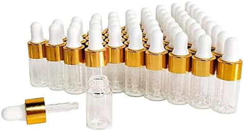50PCS Transparent Sample Dropper Bottles, 3 ml Mini Essential Oil Dropper Bottles, Perfume Bottles with 2 Plastic Droppers for Travel Test Samples - Image 3