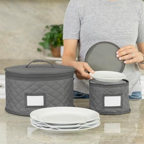 2 Pack 7" Appetizer and Saucer Storage Case, Dinnerware Storage Organizer