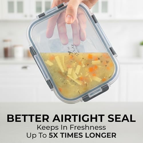 Glass Storage Containers with Lids, Premium BPA Free 36oz
