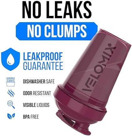 VELOMIX 4 Pack 20oz Protein Shaker Bottle for Protein Mixes, Berry Blend - Image 3