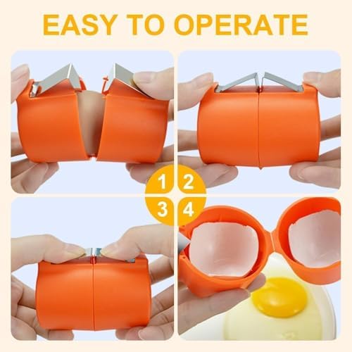 3Pcs Egg Shell Opener, 2026 New Egg Cracker Tool for Raw Eggs, Hard Boiled Egg Peeler Egg Cube Egg Separator Handheld, Stainless Steel Eggshell Breaker Egg Shell Cutter Kitchen Gadgets（3Pcs） - Image 2