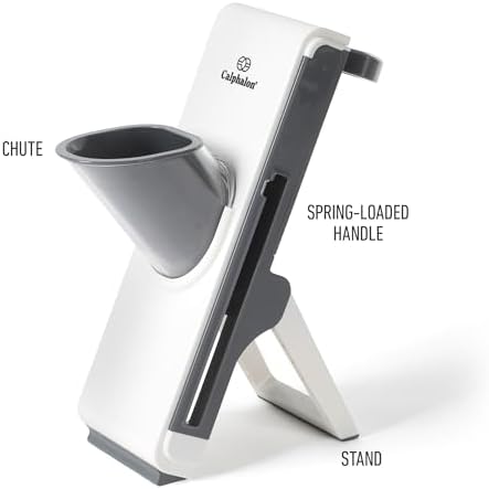 Aero Mandoline Slicer, Stainless Steel Vegetable Slicer with Container, Adjustable Mandoline with Interchangeable Blades & Wide Chute for Precision Slicing & Food Prep