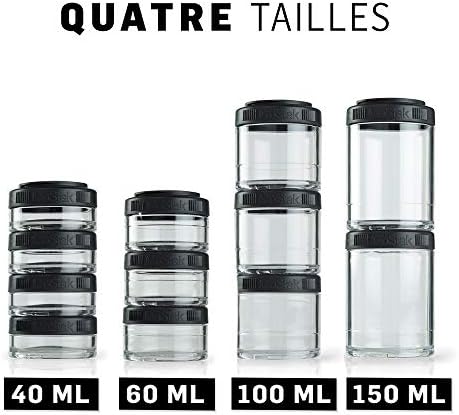 BlenderBottle GoStak Tritan Twist n' Lock Storage Jars 2 Pack Black - Image 5