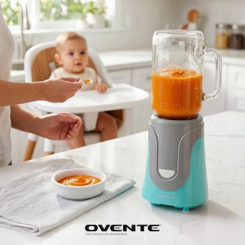 OVENTE Retro Personal Blender, 18 Oz Mason Jar, Turquoise BLH1002T - Image 4