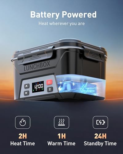 5.5-Cup Heated Lunch Box Cordless for Men with Scheduled Heating