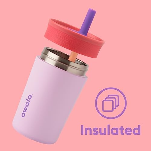Owala Tumbler Kids Stainless Steel Water Bottle 12 oz Lilac Rocket
