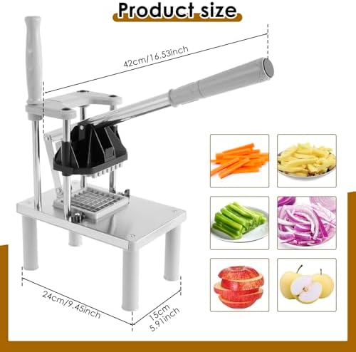 Commercial Vegetable Chopper w/ 4 Replacement Blades, Heavy Duty Stainless Steel Dicer Cutter, Potato Dicer & Fruit Slicer for Onion, Cabbage, Carrots, Potato, Mushroom - Image 2
