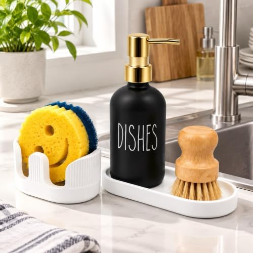 Diatomite Sponge Holder for Kitchen Sink, 3-in-1 Absorbent Organizer Set