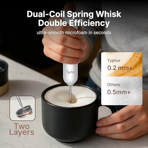 InstaWhisk Milk Frother with Variable Speed, Rechargeable Coffee Frother Wand with Detachable Double Whisk, Handheld Electric Stirrer for Latte, Cappuccino, Matcha, Almond Milk, Protein, White - Image 3