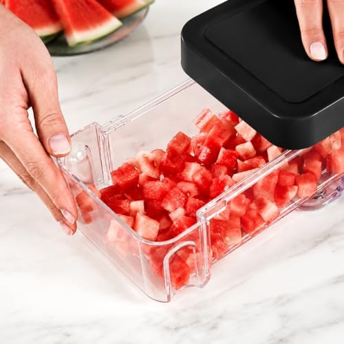 GINSU Plastic Pro Multifunctional Vegetable Chopper & Slicer – 11"x6"x4" Food Dicer, Cutter & Mandoline with 8 Interchangeable Blades for Chopping, Slicing, Dicing & Grating - Image 6
