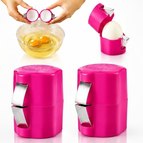 Egg Shell Opener, 2-in-1 for Raw & Boiled Eggs，Pink by Unknown