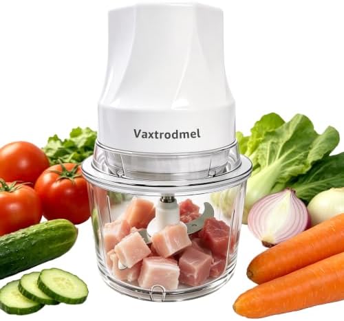 Electric Food Chopper 4 Cup, 2 Speed Switch for Meat/Veggie Chop, SS Dual Blades Durable, Anti-Slip Pad, Dishwasher Safe Easy Clean, Onion/Garlic/Carrot/Cheese Chopper Dicer, Chicken Shredder by Unknown