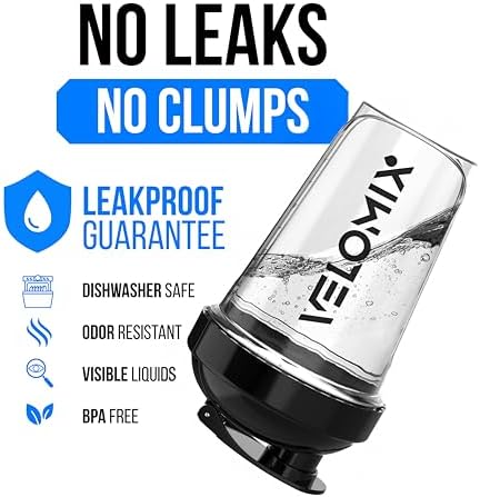 VELOMIX 2 Pack 20oz Protein Shaker Bottle for Protein Mixes, Clear Prime - Image 3