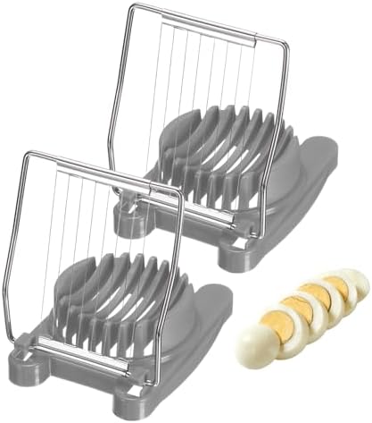 uxcell 2 Pack Egg Slicer for Hard Boiled Eggs, Stainless Steel Wire, Gray by uxcell