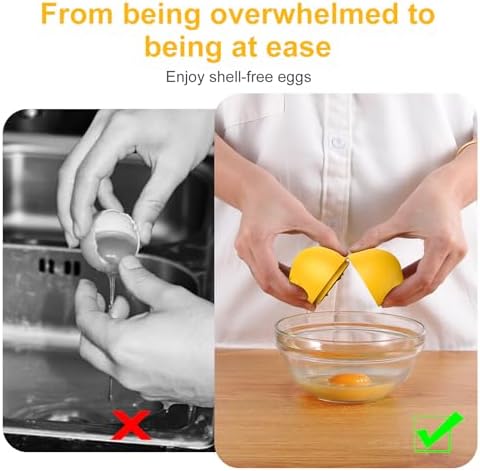 Egg Cracker, Silicone Egg Shell Opener, Cute Egg Shaped Design, Opens Eggs with Ease, A Little Happiness Boost for Your Kitchen. (Color: Yellow, 1-Pack) - Image 3