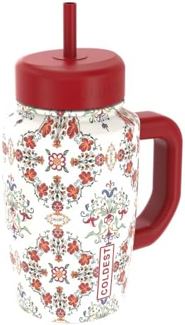 Coldest Tumbler with Handle & Coffee Lid - 100% Spill Proof Tumbler (3 Lids) - Stainless Steel Insulated Leakproof Tumblers for Women & Men - Cup Holder Friendly - 15 oz (The Ottoman) by Coldest