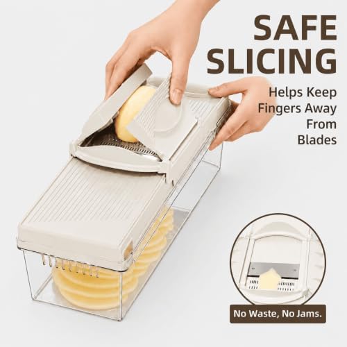 Safe Mandoline Slicer For Kitchen, 5-Setting Adjustable Vegetable Slicer - Image 4