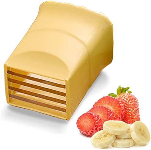 Cup Slicer - [NEW] Fruit Slicers Cup Egg Slicer, Stainless Steel Banana Strawberry Cutter, Quickly Making Soft Fruits, Vegetables Cutting Kitchen Gadget (Yellow) by Loodion