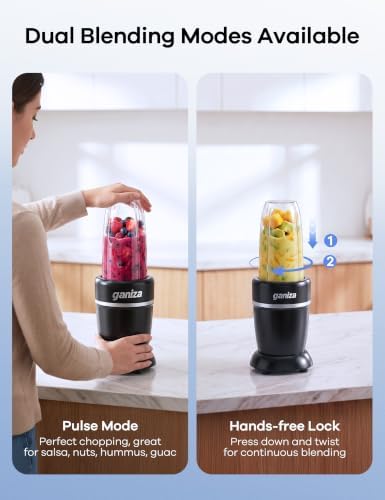 Smoothie Blender Max 1300W, Personal Kitchen Blender & Grinder Combo