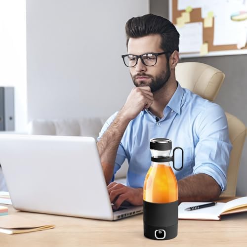 350ml Portable Blender, Fresh Juice Blender for Shakes & Smoothies-Black - Image 3