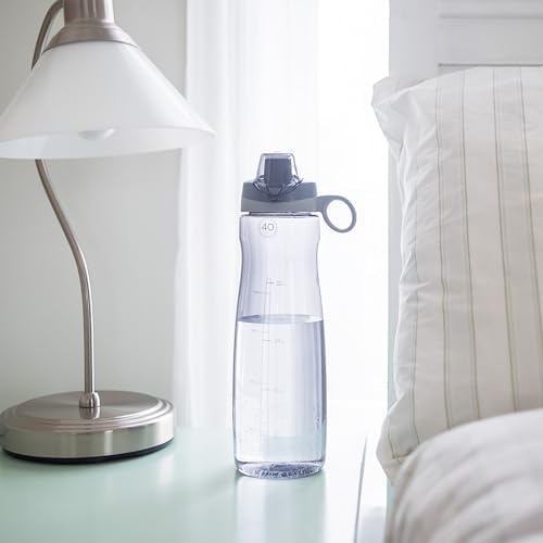 Pogo BPA-Free Tritan Plastic Water Bottle with Chug Lid, 40 Oz, Grey - Image 2