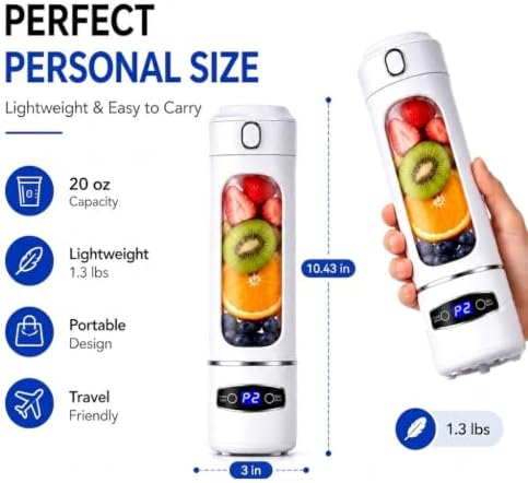 Portable Blender, 20oz, 6-Blade Smoothie Maker Cup - Image 2