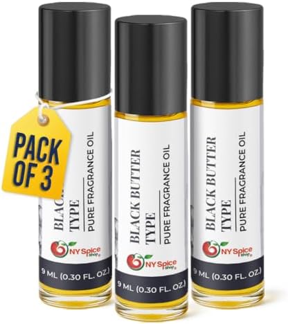 NY Spice Shop Black Butter Type Musk Fragrance – Pack of 3 Musky Sweet Notes - Body Oil Fragrance with Warm Deep Musk Long Lasting Aroma - Body Perfume Essence for Personal Scent Collection by NYSpiceShop