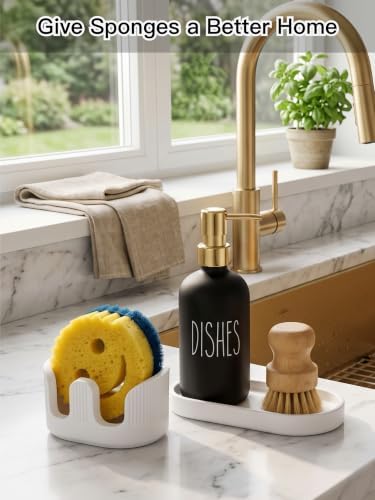 Diatomite Sponge Holder for Kitchen Sink, 3-in-1 Absorbent Organizer Set