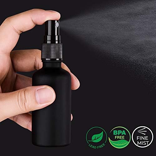 2oz Frosted Black Glass Spray Bottles for Essential Oils, Set of 3 - Image 2