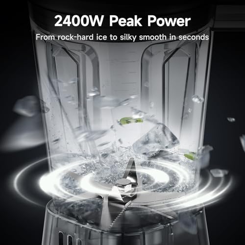 2400W Peak Countertop Blender for Kitchen, 64oz Pitcher & 24oz Travel Cup - Image 2