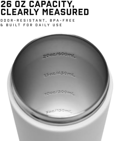 Gymreapers Stainless Steel Protein Shaker Bottle - Double Wall Insulated, Leak Proof, BPA-Free Metal Vacuum Blender Cup For Gym, Sports, Pre & Post-Workout Cold Hydration - 26 OZ (White) - Image 4