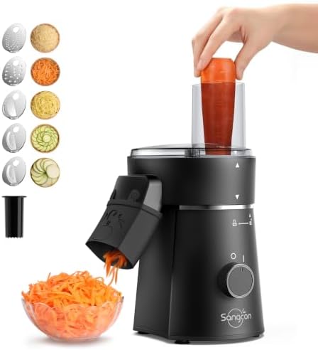 Electric Cheese Grater for Block Cheese, 5-in-1 Slicer & Shredder