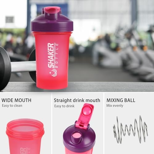 400ml Protein Shaker Bottle,Gym Small Shakes Cup with Mixing Ball - Image 3