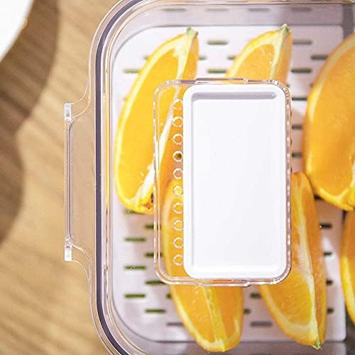 Vegetable Fruit Storage Containers, Produce Saver Containers Refrigerator Storage Containers Fresh Produce Saver with Lids and Vents,Stackable Salad Lettuce Keeper for Refrigerator
